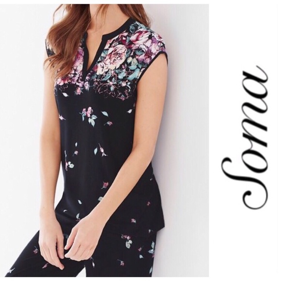 Soma Other - Soma Botanical Bouquet Floral Sleeveless Top